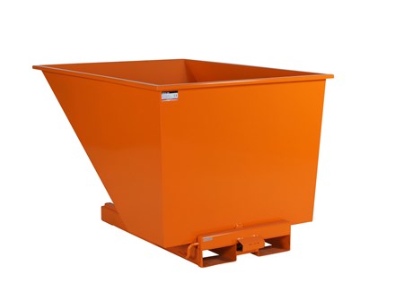 Tippcontainer 1100 liter. Oransje