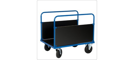 Plattformvogn 500 kg, 1000x700 mm, 2 gavler L.side