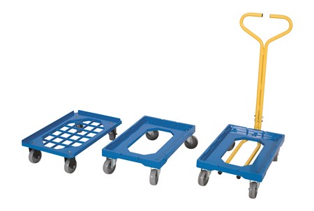 Transportvogn for eurokasse, 2 styrehjul+2 faste hjul
