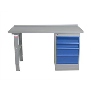 Arbeidsbord m/skuffseksjon, 5 skuffer, 1600 mm, Stål