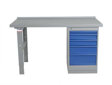 Arbeidsbord m/skuffseksjon, 5 skuffer 2000 mm, Stål